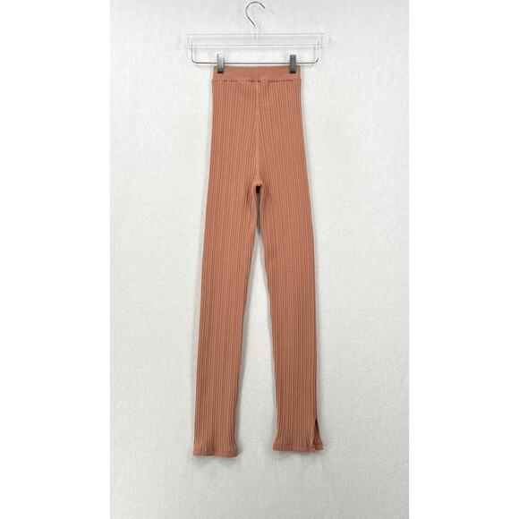 SONG OF STYLE Emmy Ribbed pant Women XXS Pink Peach Pull On Sweater Knit Stretch - Picture 3 of 16